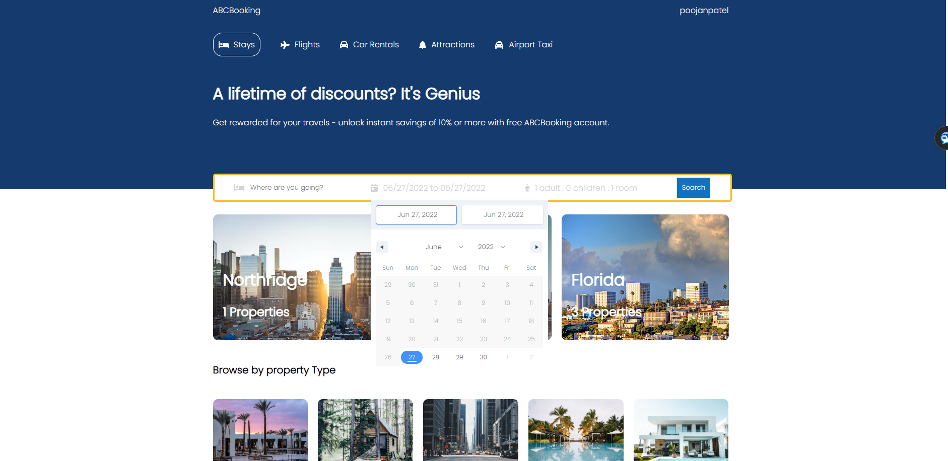 Booking App Project Screenshot