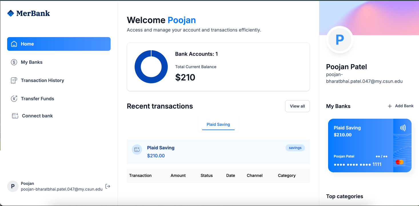 Banking App Project Screenshot